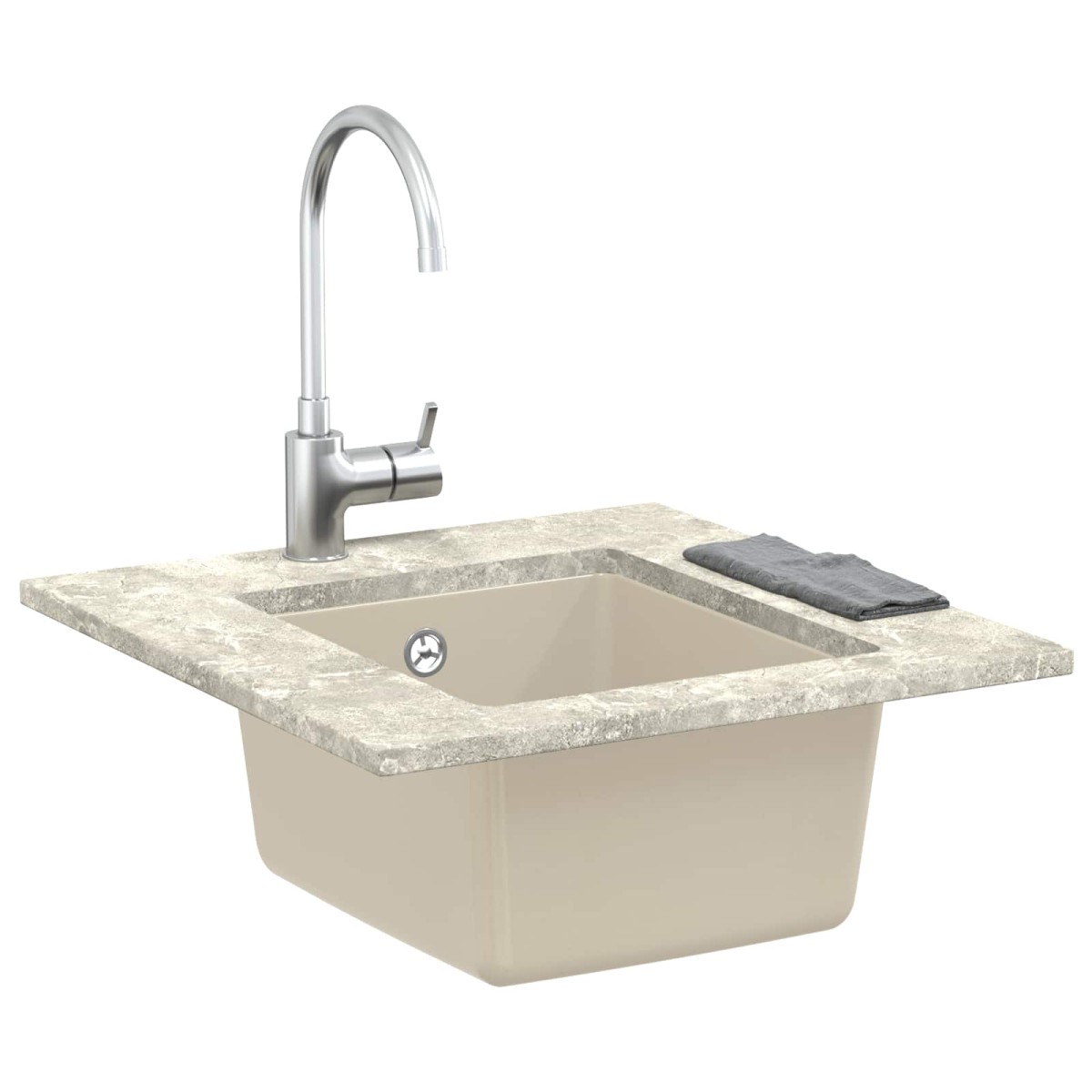 vidaXL Σιντρινο 80% Χαλαζίας και 20% Ρητίνη 370 x 460 mm Μπεζ
