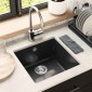 vidaXL Σιντρινο 80% Χαλαζίας και 20% Ρητίνη 430 x 460 mm Μαύρο