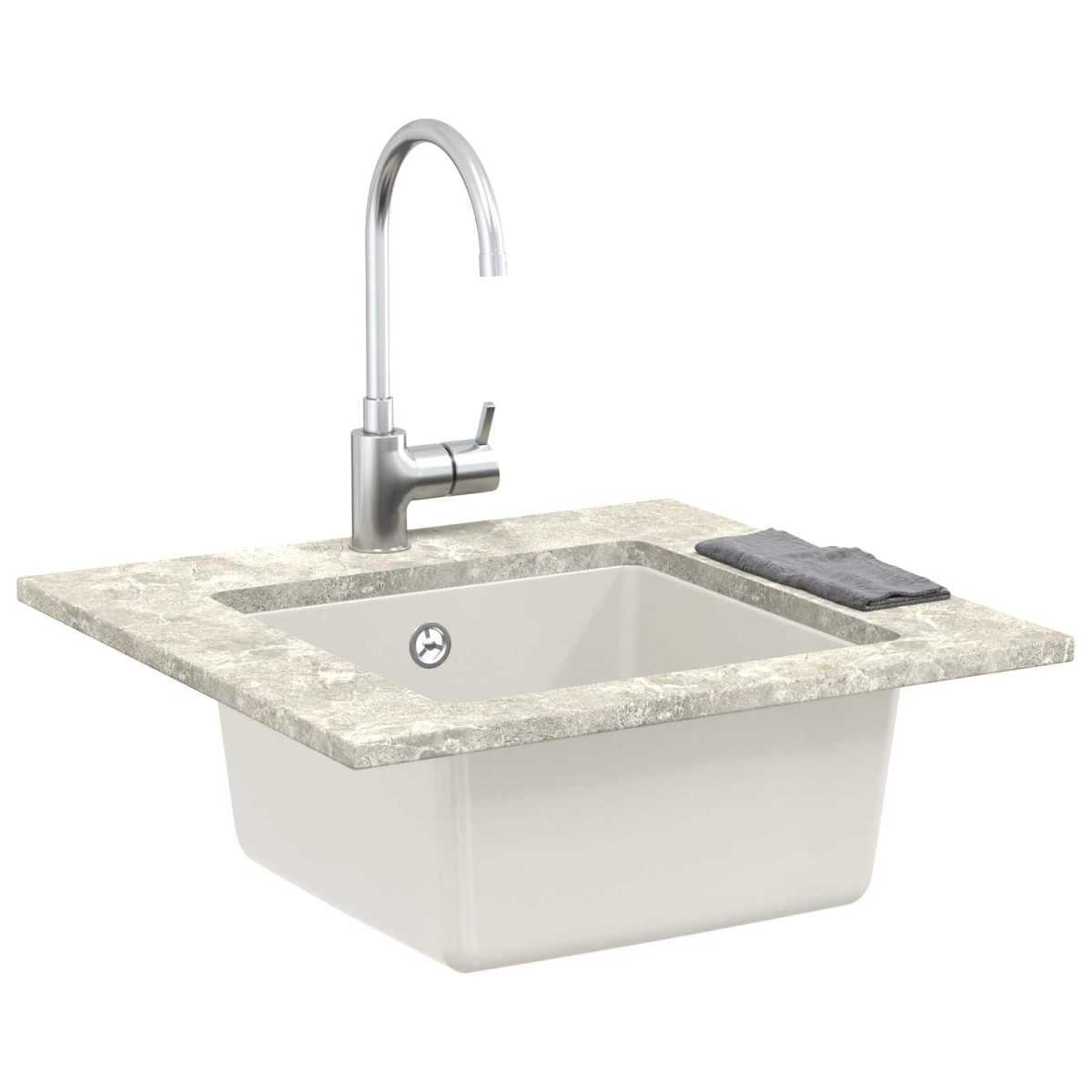 vidaXL Σιντρινο 80% Χαλαζίας και 20% Ρητίνη 430 x 460 mm Λευκό