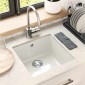 vidaXL Σιντρινο 80% Χαλαζίας και 20% Ρητίνη 430 x 460 mm Λευκό