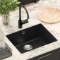 vidaXL Σιντρινο 80% Χαλαζίας και 20% Ρητίνη 530 x 460 mm Μαύρο