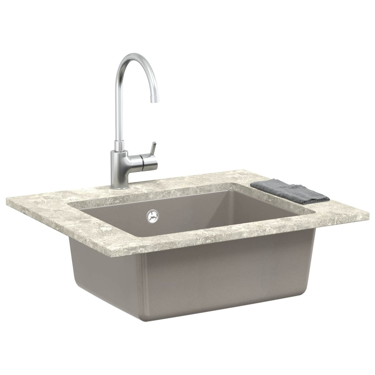 vidaXL Σιντρινο Γκρι 530 x 460 mm 80% Χαλαζίας και 20% Ρητίνη