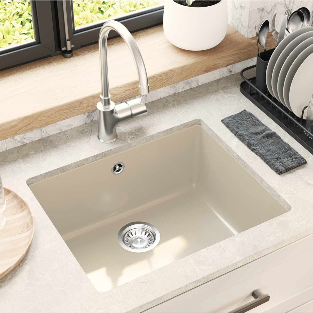 vidaXL Σιντρινο Μπεζ 530 x 460 mm 80% Χαλαζίας και 20% Ρητίνη