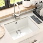 vidaXL Σιντρινο 80% Χαλαζίας και 20% Ρητίνη 530 x 460 mm Λευκό