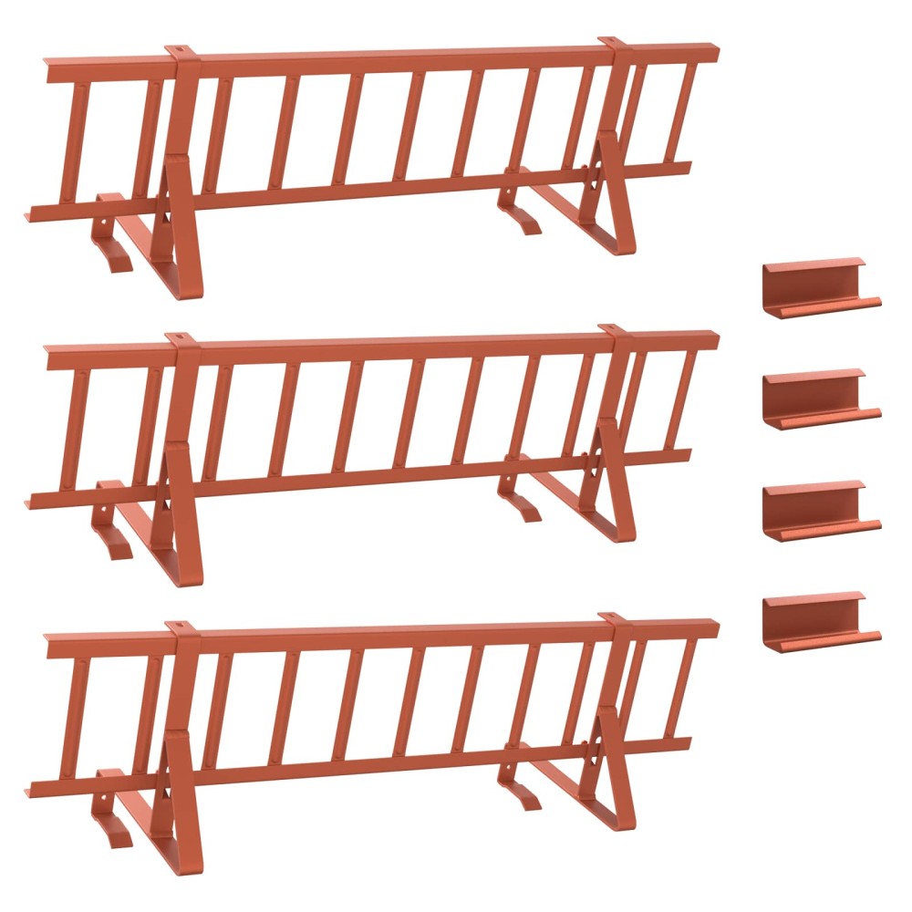 vidaXL Φρουρός χιονιού οροφής Κόκκινο 300 x 29,5 x 34,5 εκ. Ατσάλι