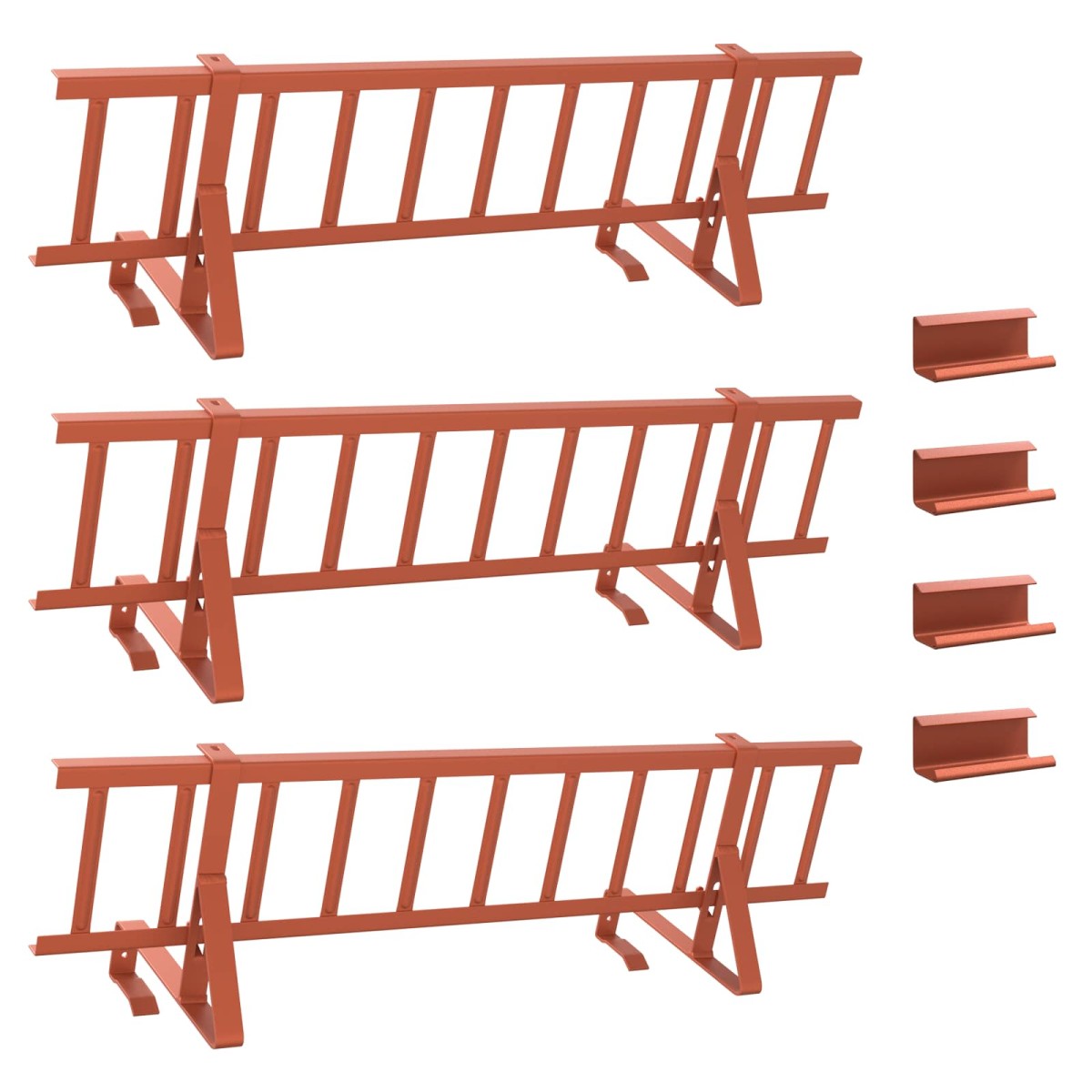 vidaXL Φρουρός χιονιού οροφής Κόκκινο 300 x 29,5 x 34,5 εκ. Ατσάλι