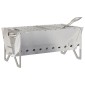 vidaXL Φωτιά στο κάμπινγκ 42 x 22 x 18 εκ. Ανοξείδωτο Ατσάλι Ασημί