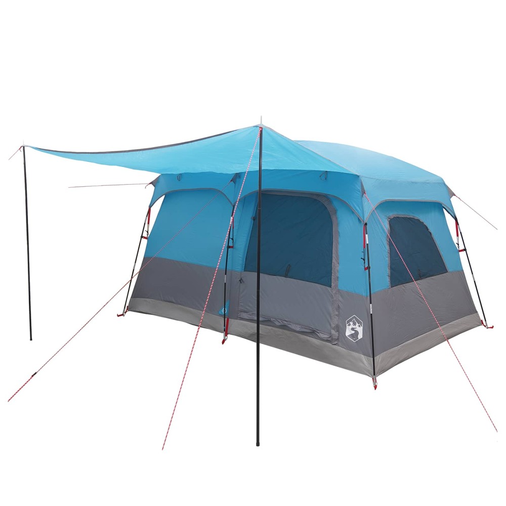 vidaXL Οικογενειακή Σκηνή με στέγη Μπλε 320 x 210 x 180 εκ Πολυεστέρας