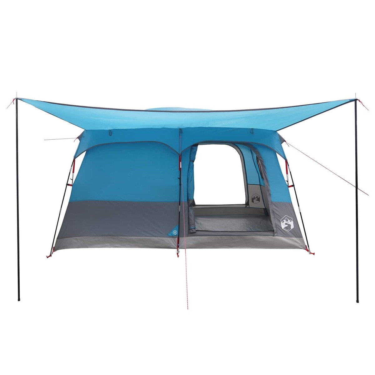vidaXL Οικογενειακή Σκηνή με στέγη Μπλε 320 x 210 x 180 εκ Πολυεστέρας