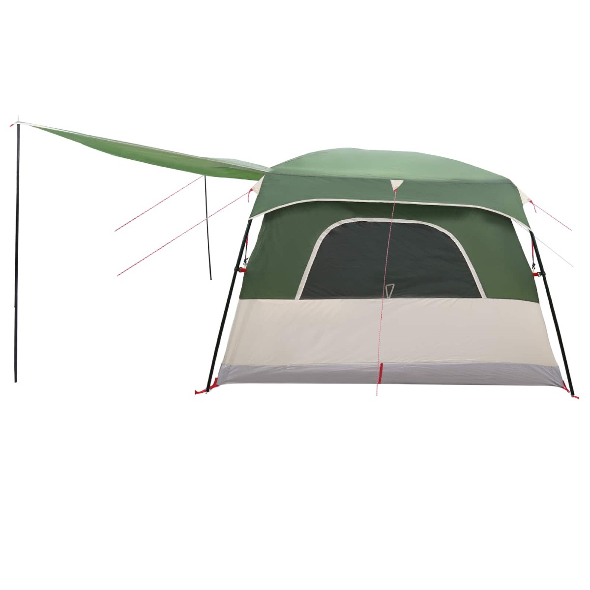 vidaXL Οικογενειακή Σκηνή με στέγη Πράσινο 500 x 400 x 230 εκ