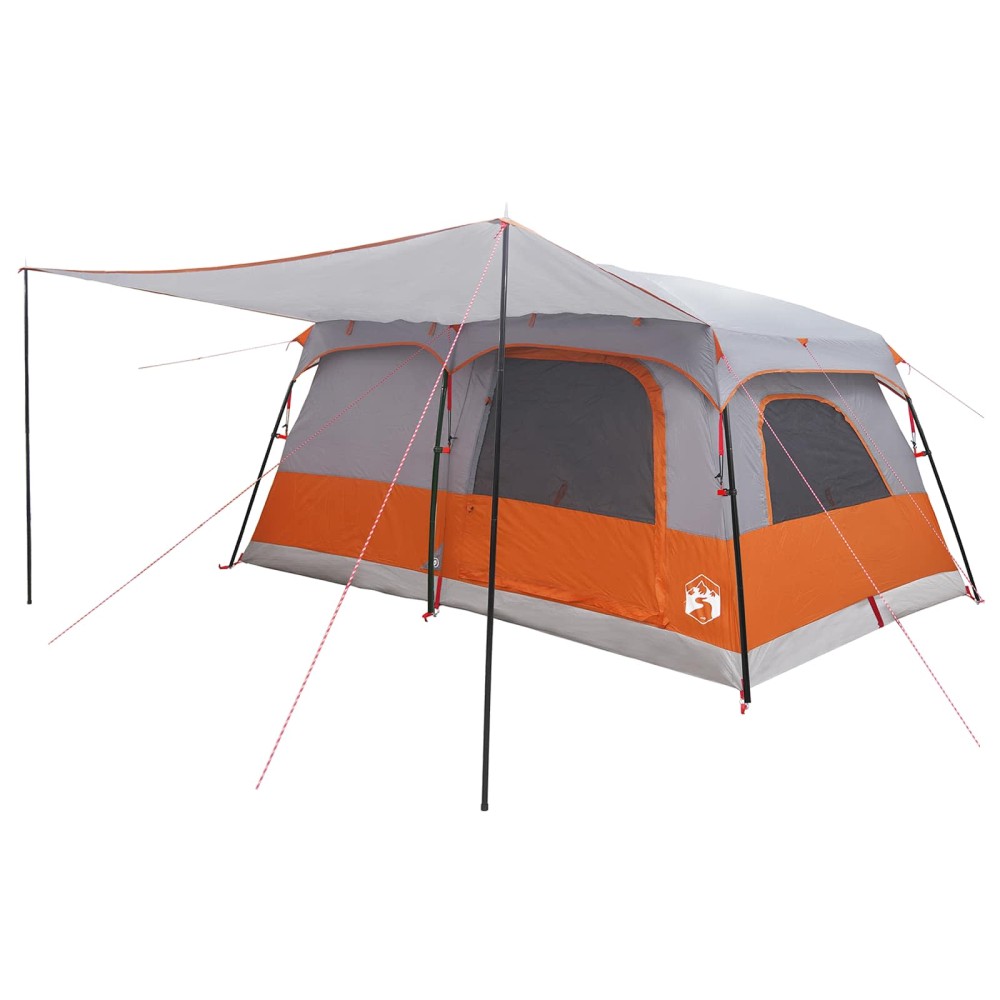 vidaXL Οικογενειακή Σκηνή Γκρι και Πορτοκαλί 500 x 400 x 230 εκ