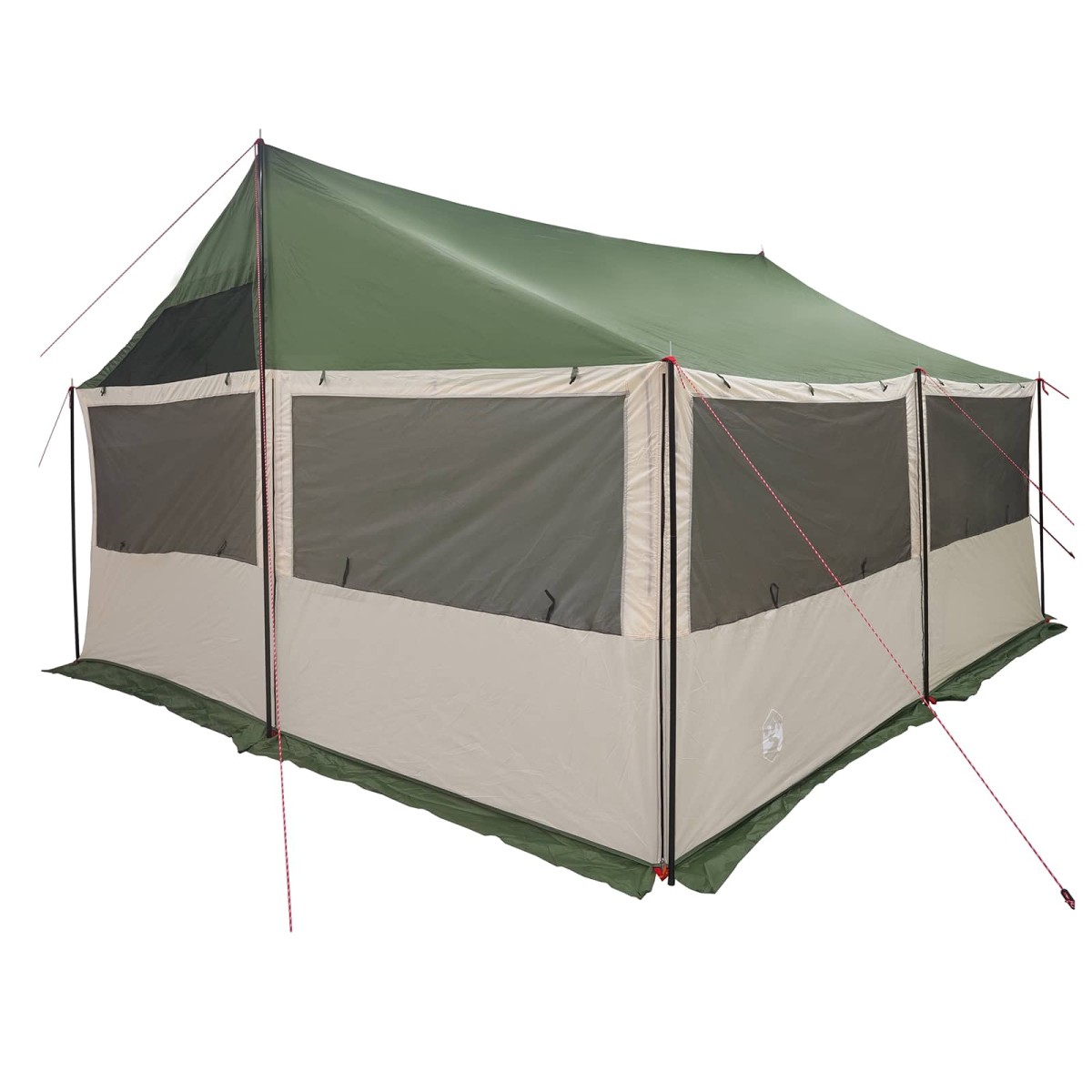 vidaXL Οικογενειακή Σκηνή με στέγη Πράσινο 450 x 400 x 265 εκ