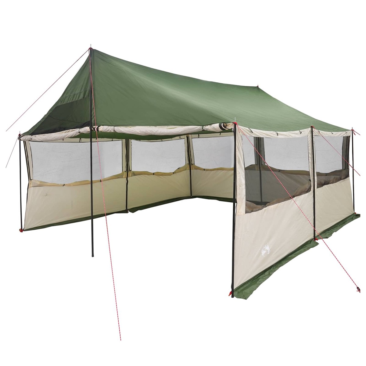 vidaXL Οικογενειακή Σκηνή με στέγη Πράσινο 450 x 400 x 265 εκ