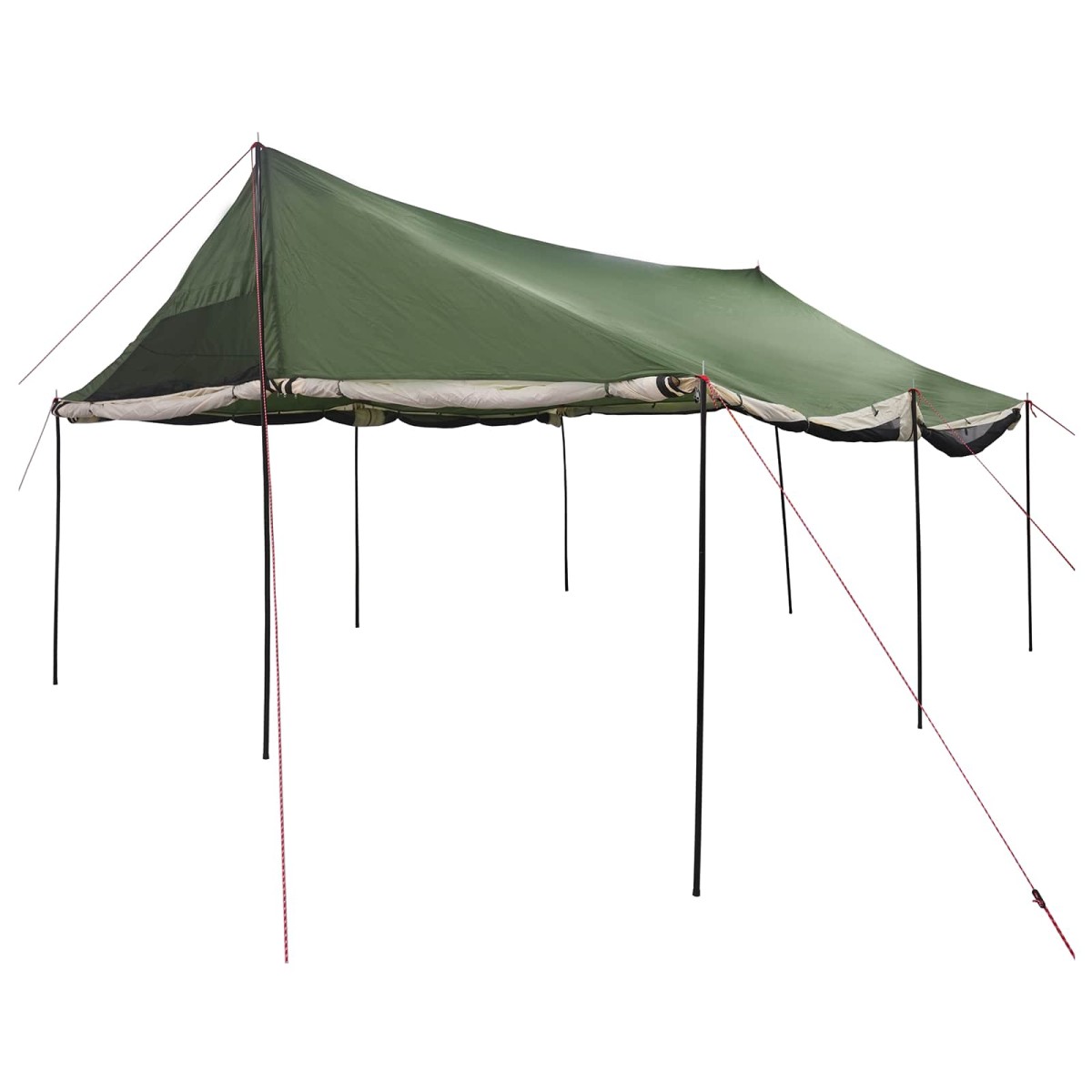 vidaXL Οικογενειακή Σκηνή με στέγη Πράσινο 450 x 400 x 265 εκ