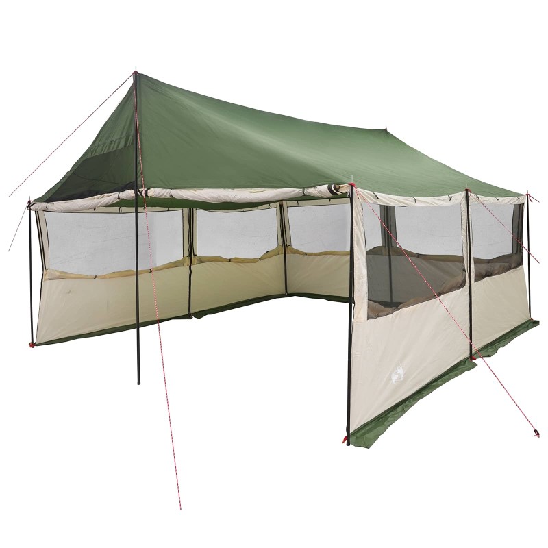 vidaXL Οικογενειακή Σκηνή με στέγη Πράσινο 450 x 400 x 265 εκ