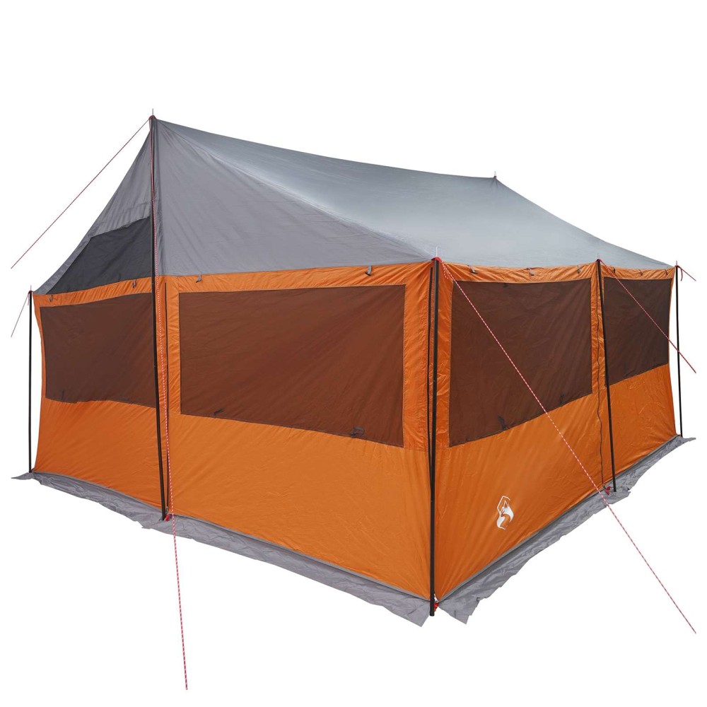 vidaXL Οικογενειακή Σκηνή Γκρι και Πορτοκαλί 450 x 400 x 265 εκ