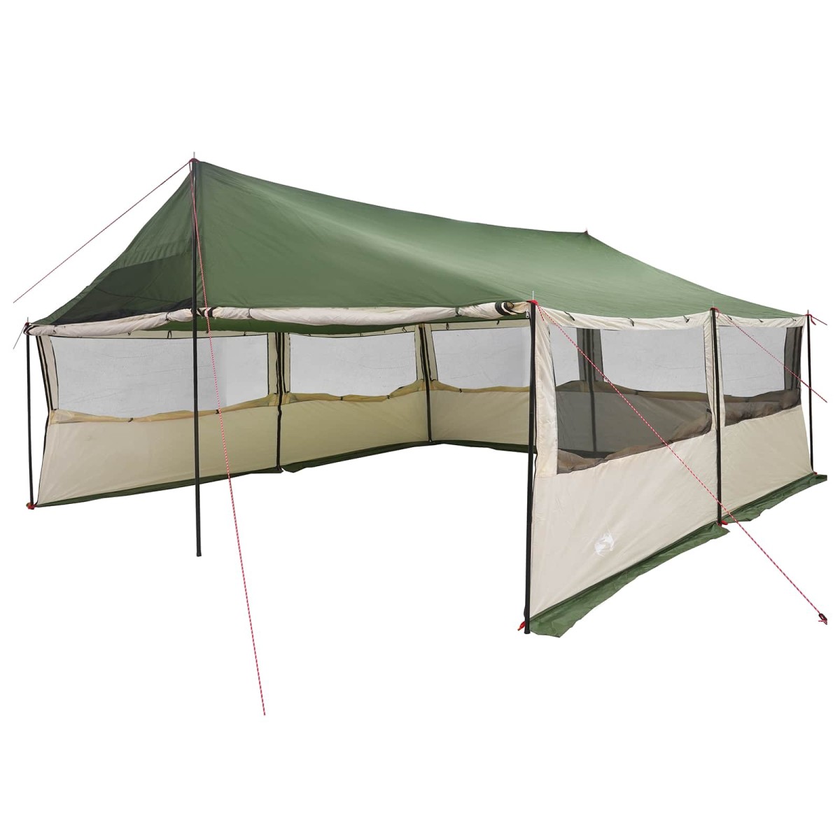 vidaXL Οικογενειακή Σκηνή με στέγη Πράσινο 600 x 400 x 268 εκ.