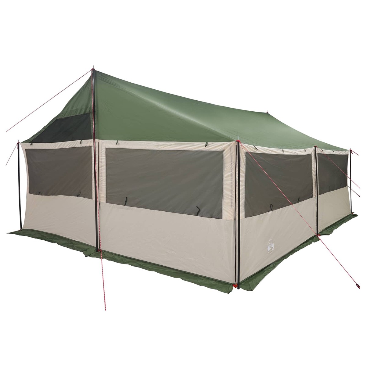 vidaXL Οικογενειακή Σκηνή με στέγη Πράσινο 600 x 400 x 268 εκ.