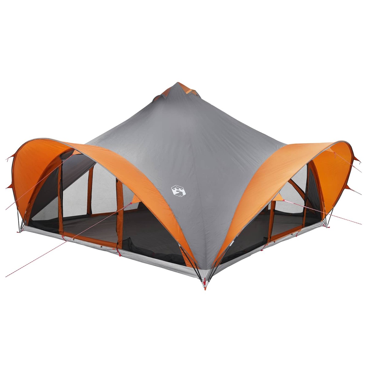 vidaXL Σκηνή Τιπί Γκρι και Πορτοκαλί 18-άτομα Πολυεστέρας και Χάλυβας
