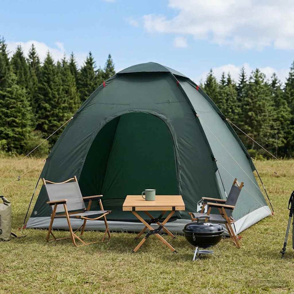 vidaXL Σκηνή Camping με στέγη Στρατιωτικό Πράσινο 190 x 140 x 105 εκ.