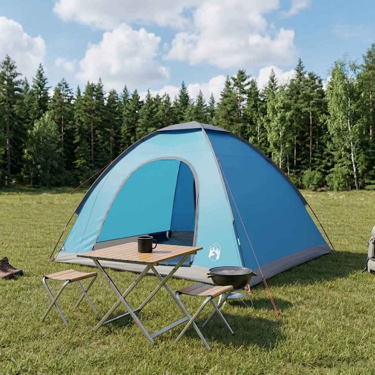 vidaXL Σκηνή Camping με στέγη με αέρα αέρα Μπλε 275 x 215 x 125 εκ.