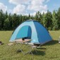 vidaXL Σκηνή Camping με στέγη με αέρα αέρα Μπλε 275 x 215 x 125 εκ.