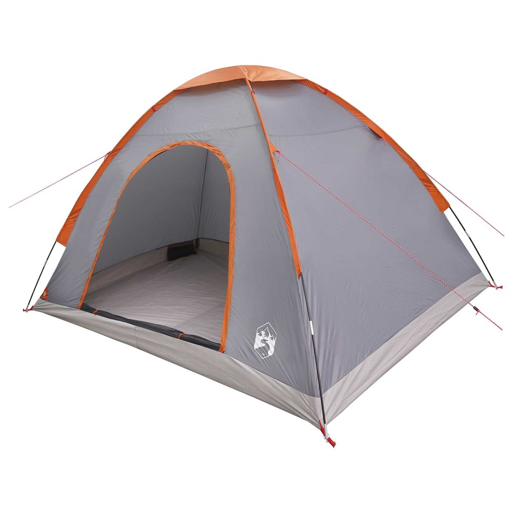 vidaXL Σκηνή Camping με στέγη Γκρι και Πορτοκαλί 275 x 215 x 125 εκ.