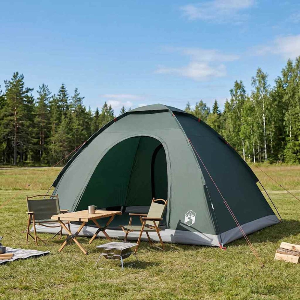 vidaXL Σκηνή Camping με στέγη Στρατιωτικό Πράσινο 275 x 215 x 125 εκ.