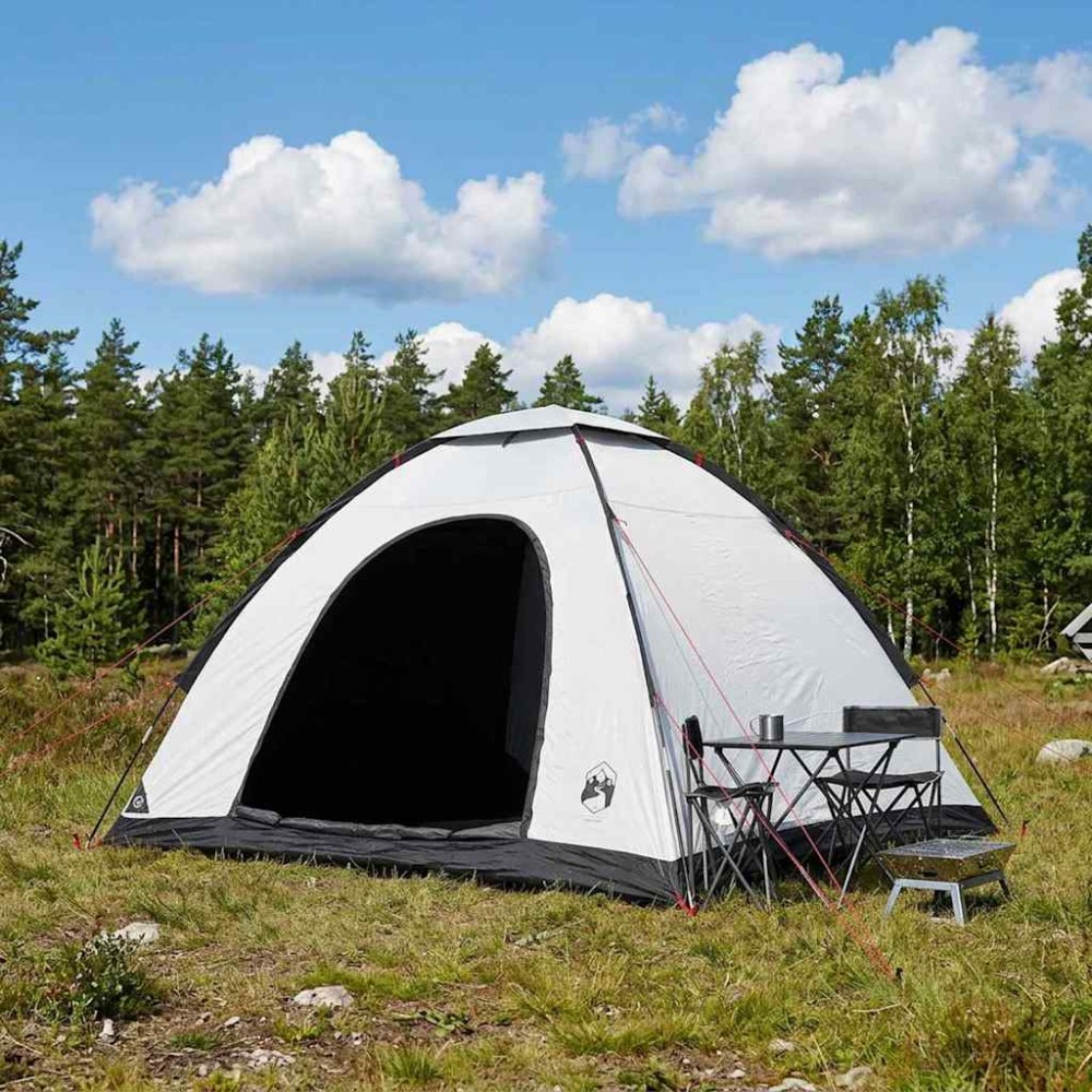 vidaXL Σκηνή Camping με στέγη Λευκό Μαύρο 275 x 215 x 125 εκ.