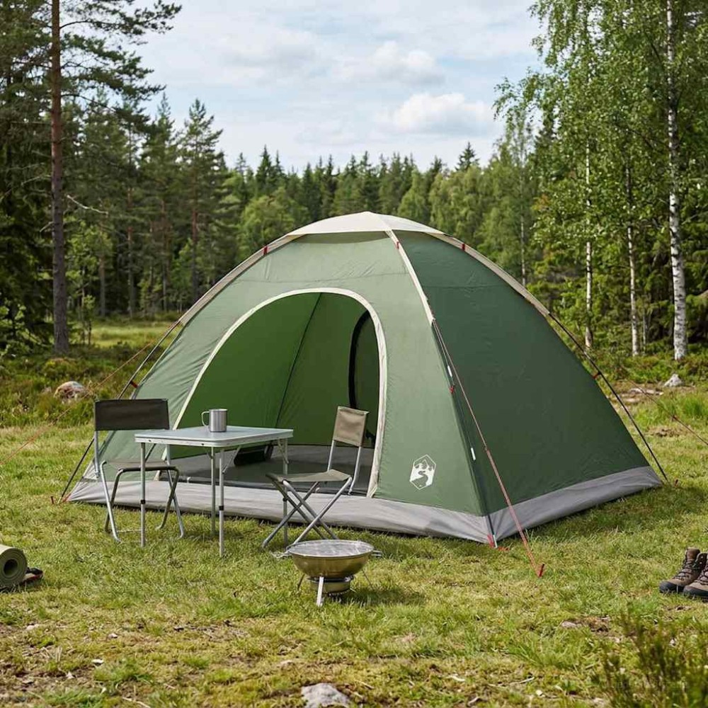 vidaXL Σκηνή Camping με στέγη με αέρα αέρα Πράσινο 335 x 275 x 180 εκ.