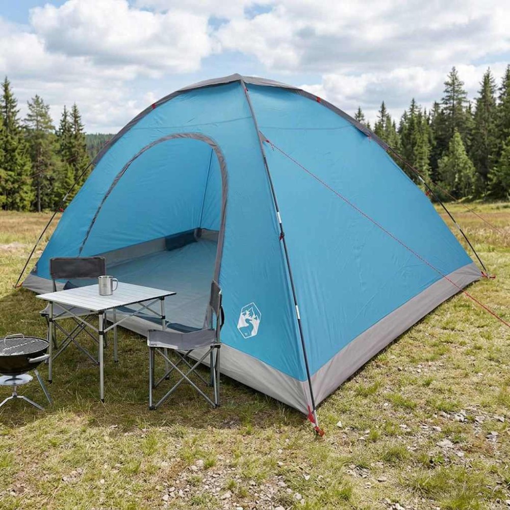 vidaXL Σκηνή Camping με στέγη με αέρα αέρα Μπλε 335 x 275 x 180 εκ.