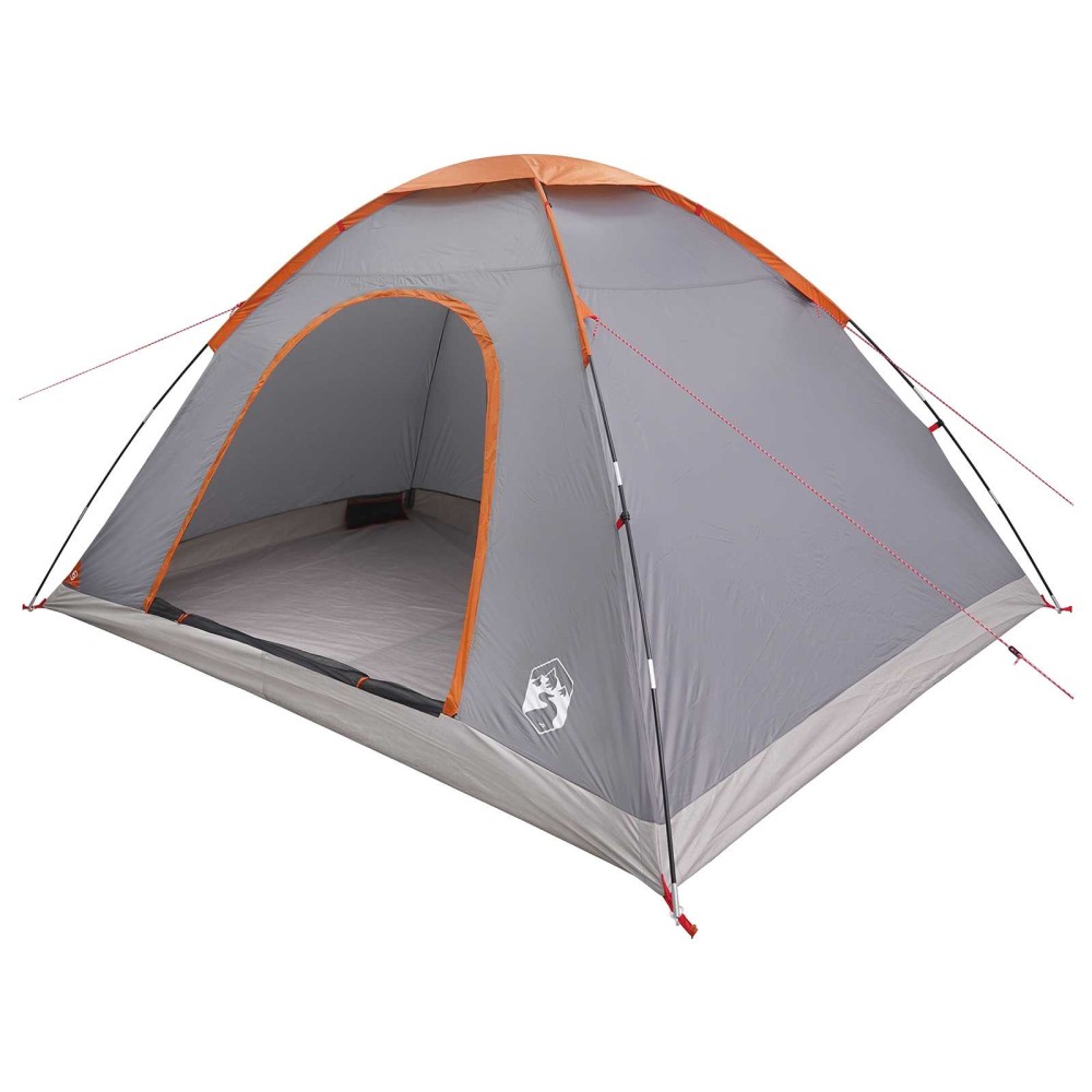 vidaXL Σκηνή Camping με στέγη Γκρι και Πορτοκαλί 335 x 275 x 180 εκ.