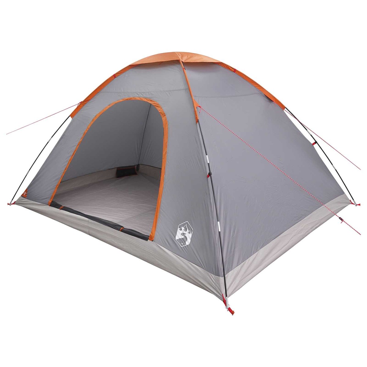vidaXL Σκηνή Camping με στέγη Γκρι και Πορτοκαλί 335 x 275 x 180 εκ.