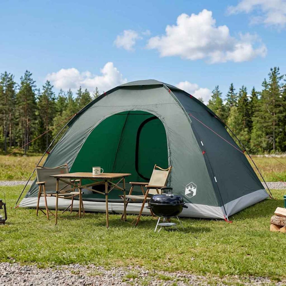 vidaXL Σκηνή Camping με στέγη Στρατιωτικό Πράσινο 335 x 275 x 180 εκ.