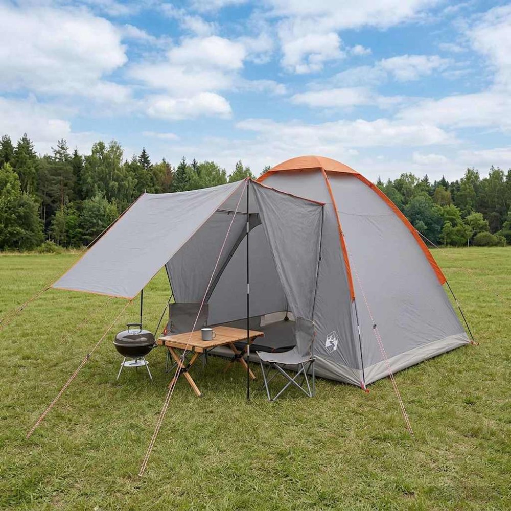 vidaXL Σκηνή Camping με στέγη με αέρα αέρα Γκρι και Πορτοκαλί 2 Άτομα
