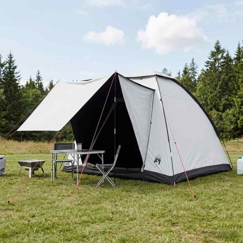 vidaXL Σκηνή Camping με στέγη Λευκό Μαύρο 190 x 140 x 105 εκ.