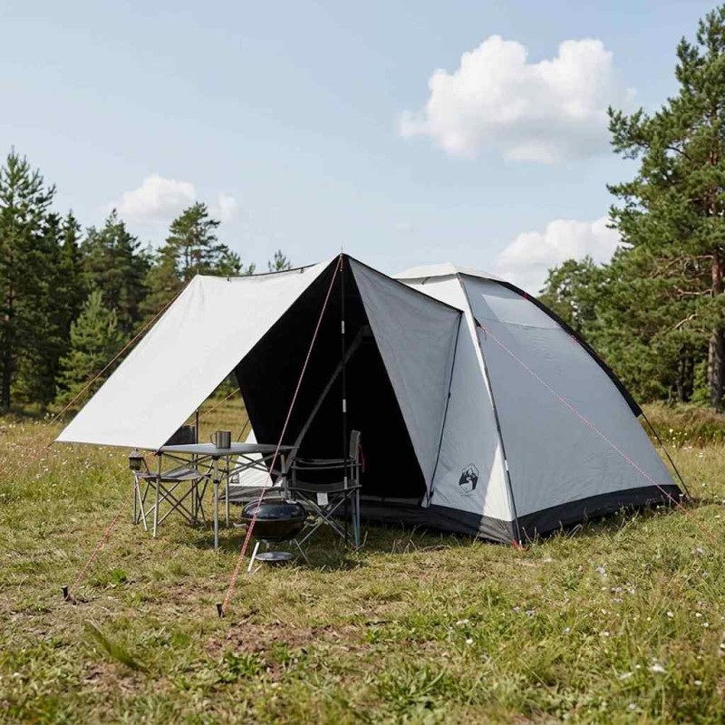 vidaXL Σκηνή Camping με στέγη Λευκό Μαύρο 275 x 215 x 125 εκ.
