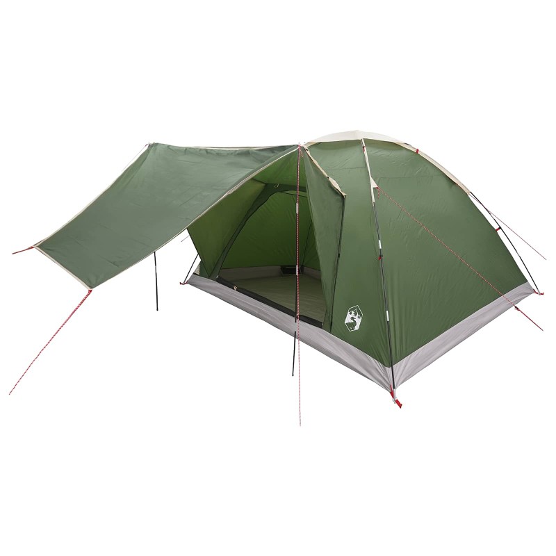 vidaXL Σκηνή Camping με στέγη Πράσινο 6 ατόμων Πολυεστέρας και Χάλυβας