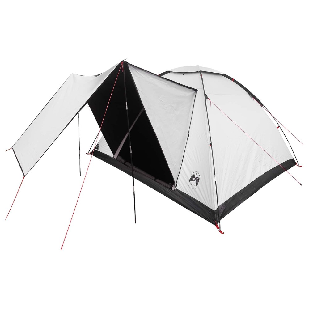 vidaXL Σκηνή Camping με στέγη Λευκό Μαύρο 335 x 275 x 180 εκ.