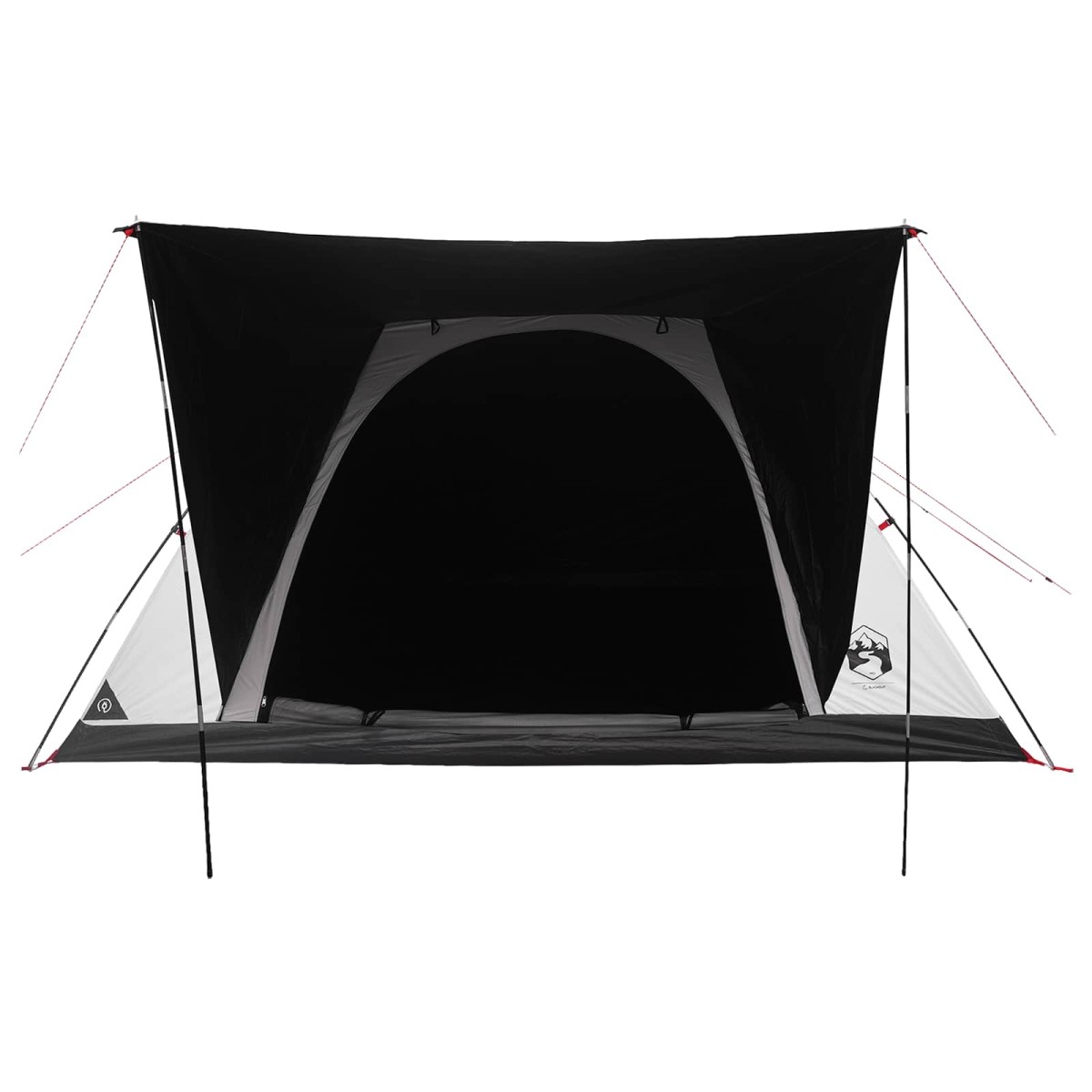 vidaXL Σκηνή Camping με στέγη Λευκό Μαύρο 335 x 275 x 180 εκ.