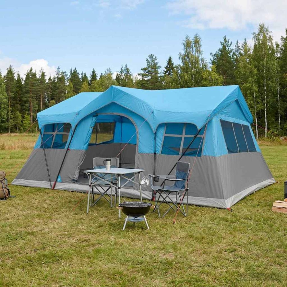vidaXL Οικογενειακή Σκηνή με στέγη Μπλε 487 x 340 x 216 εκ.