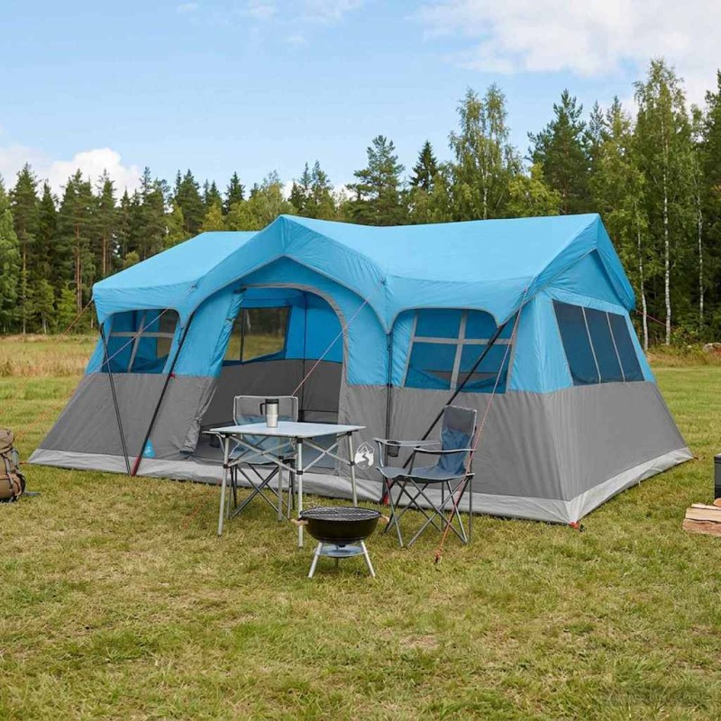 vidaXL Οικογενειακή Σκηνή με στέγη Μπλε 487 x 340 x 216 εκ.
