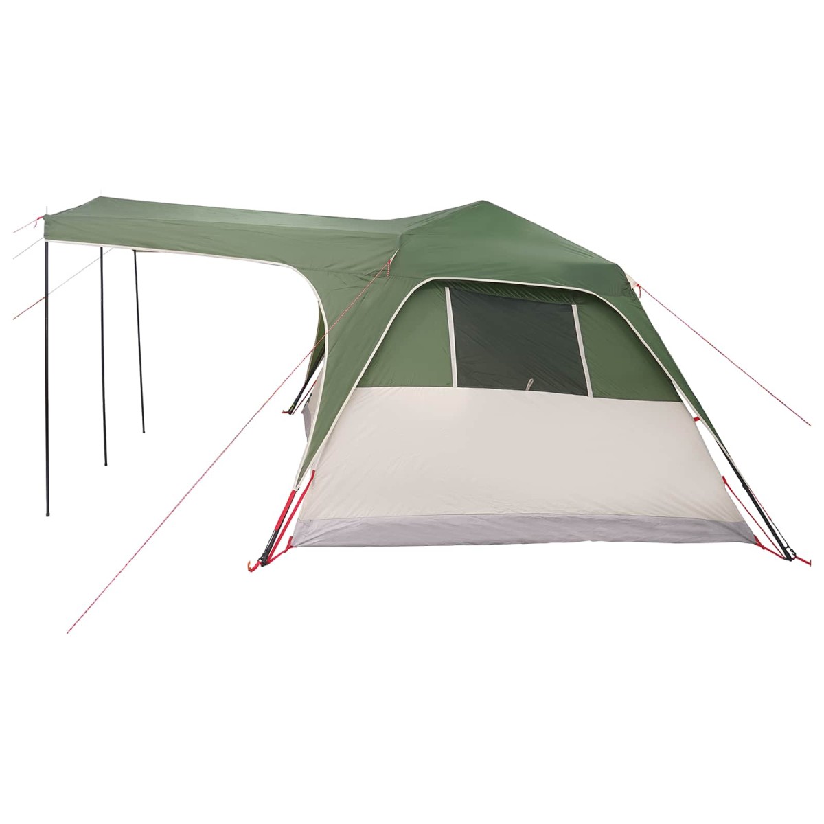 vidaXL Οικογενειακή Σκηνή με στέγη Πράσινο 305 x 275 x 190 εκ