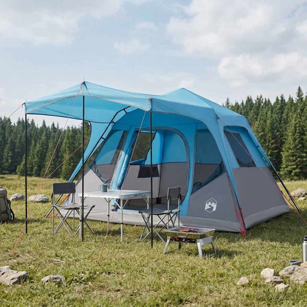 vidaXL Οικογενειακή Σκηνή με στέγη Μπλε 305 x 275 x 190 εκ