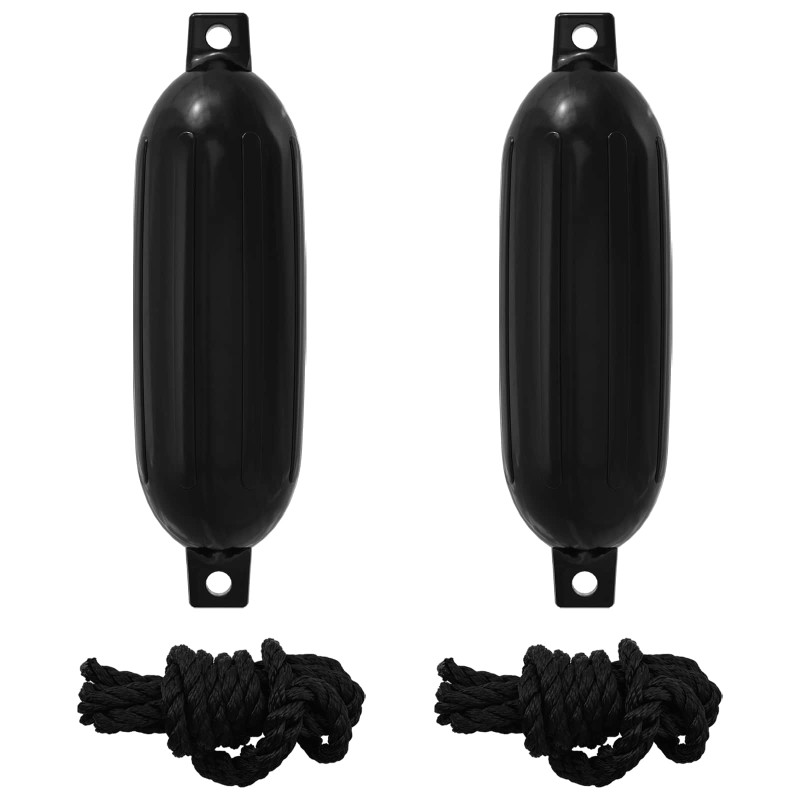 vidaXL Φτερά Σκαφών 2 τμχ. Ø 14 x 50 εκ Μαύρο PVC