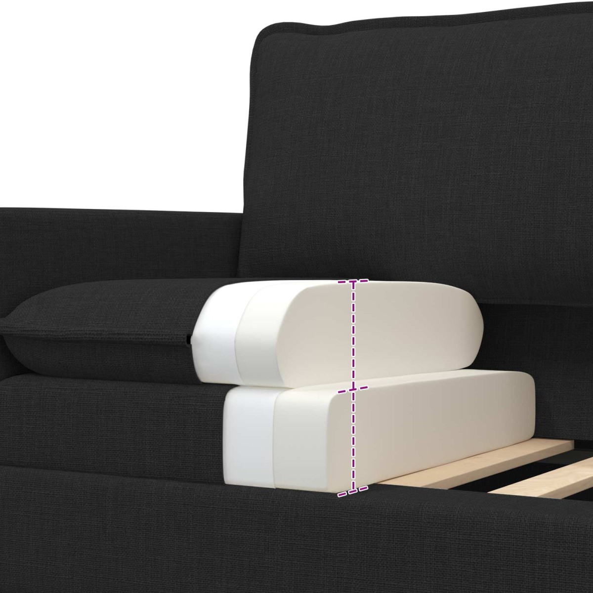 vidaXL Καναπές Μαύρο 76 x 81 x 87,5 εκ Ύφασμα