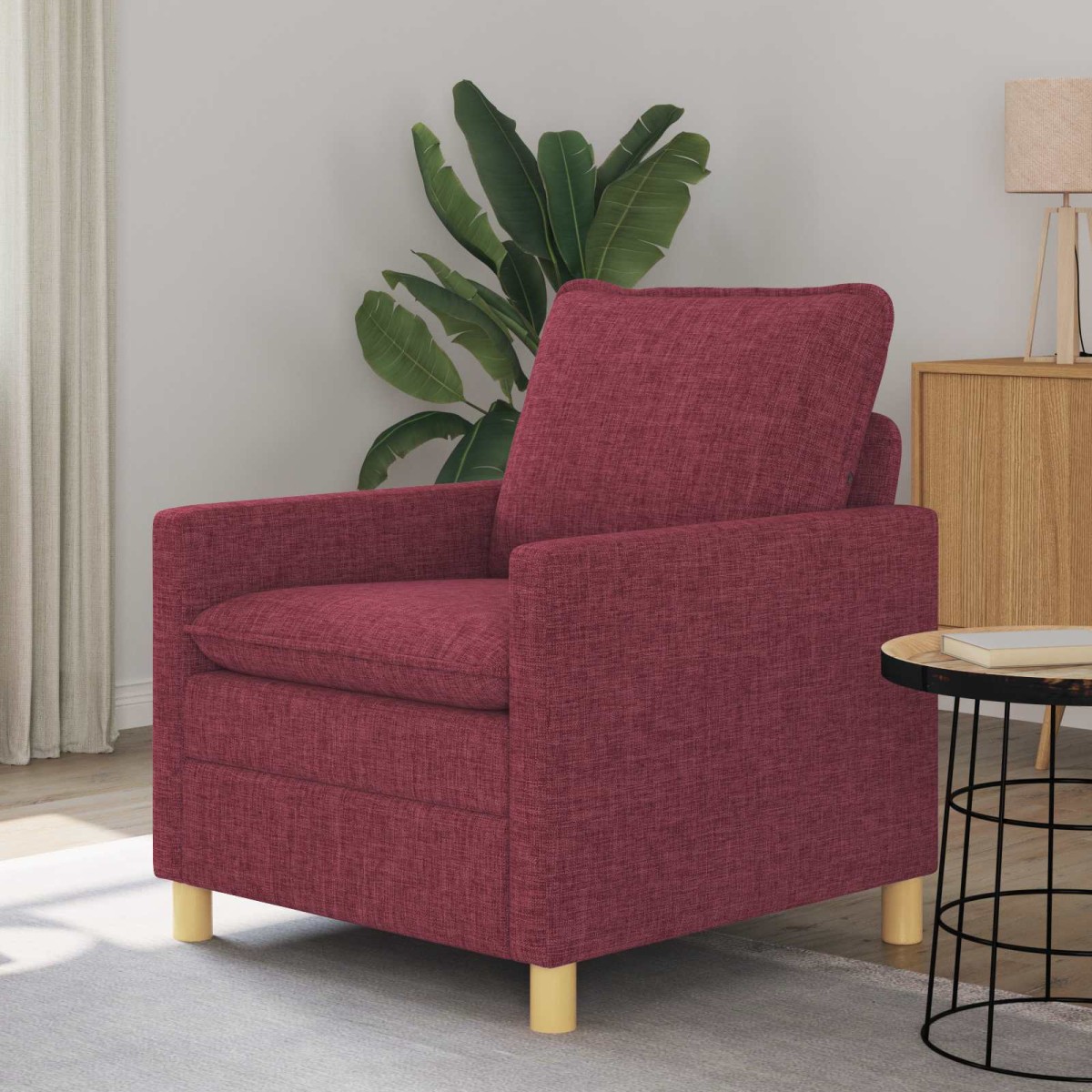 vidaXL Καναπές Κόκκινο 76 x 81 x 87,5 εκ Ύφασμα