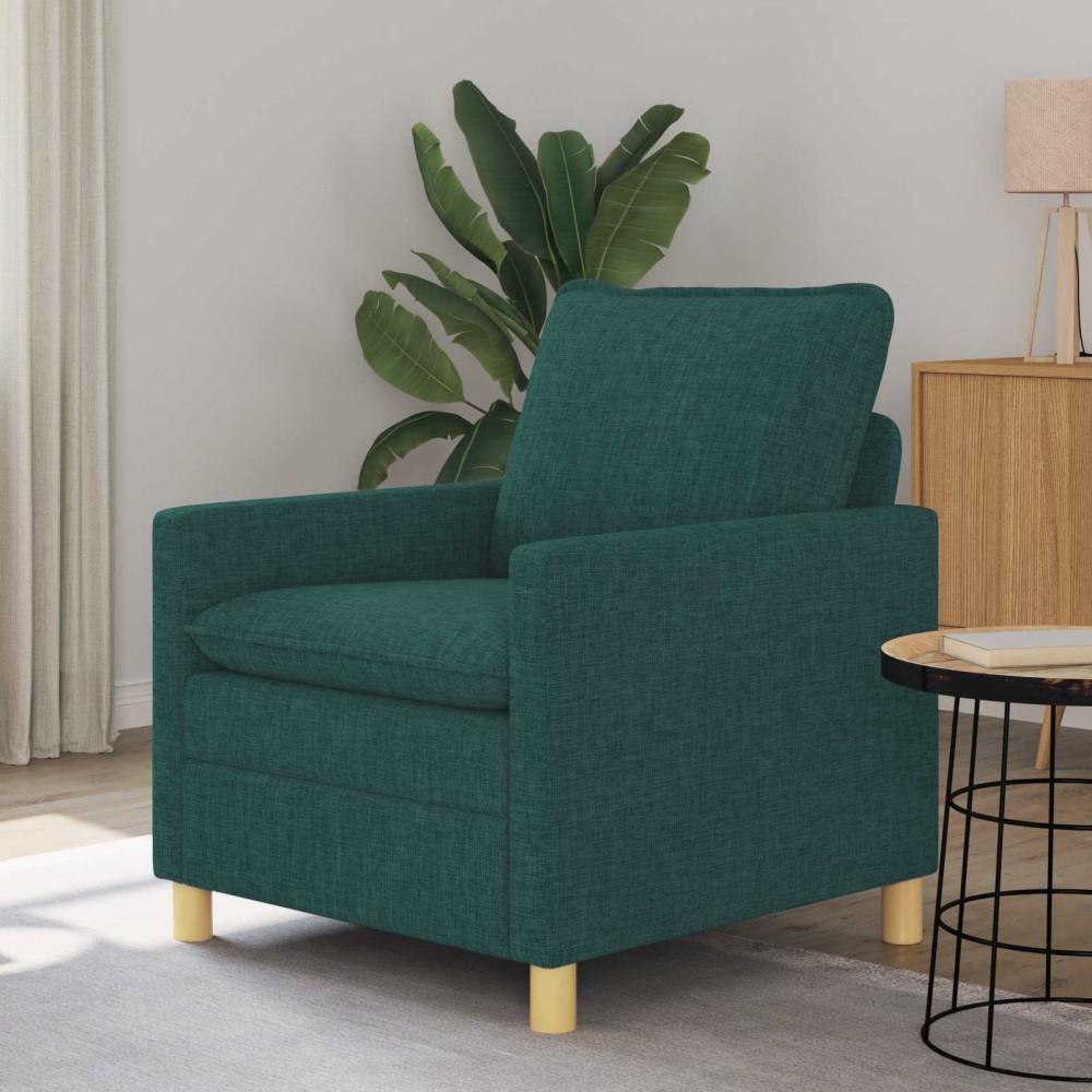 vidaXL Καναπές Σκούρο Πράσινο 76 x 81 x 87,5 εκ Ύφασμα