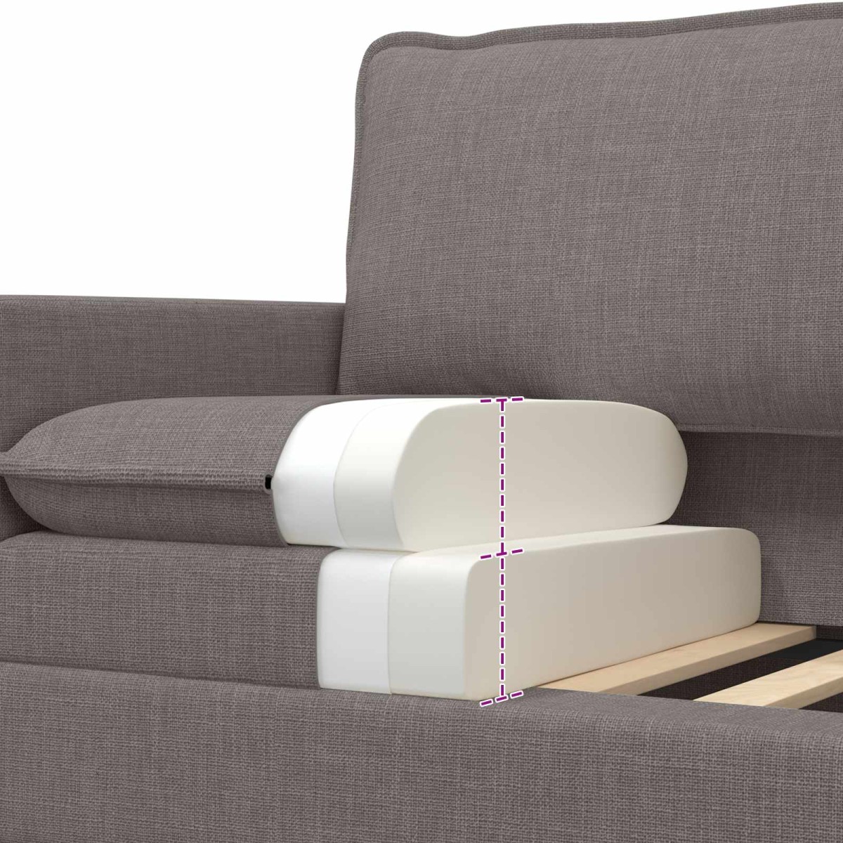 vidaXL Καναπές Taupe 76 x 81 x 87,5 εκ Ύφασμα