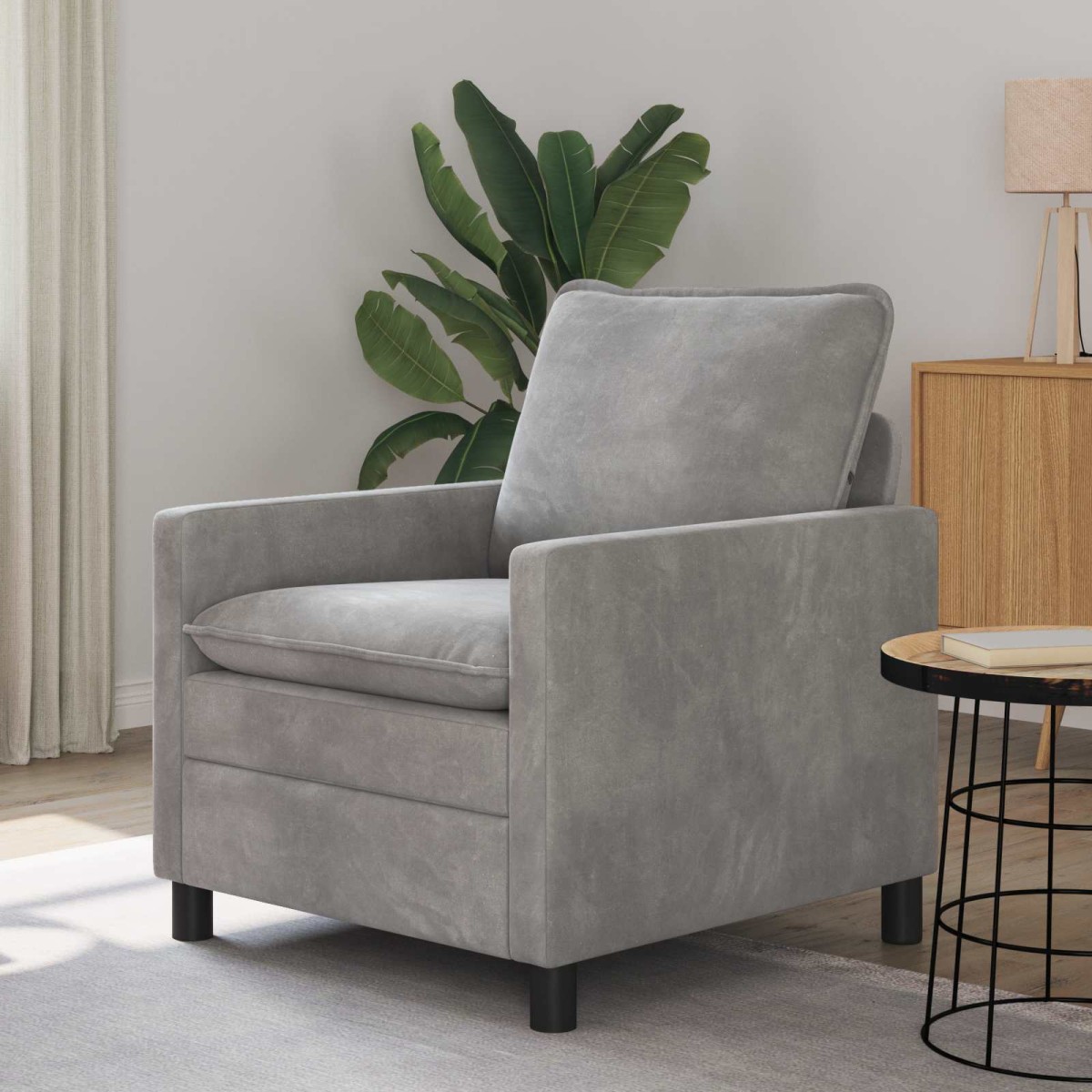 vidaXL Καναπές Ανοιχτό γκρι 76 x 81 x 87,5 εκ Βελούδο